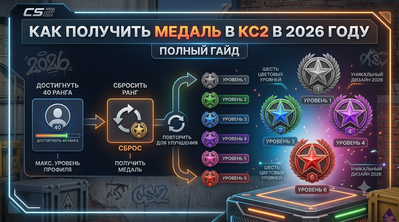 Как получить медаль в КС2 в 2026 году: полный гайд