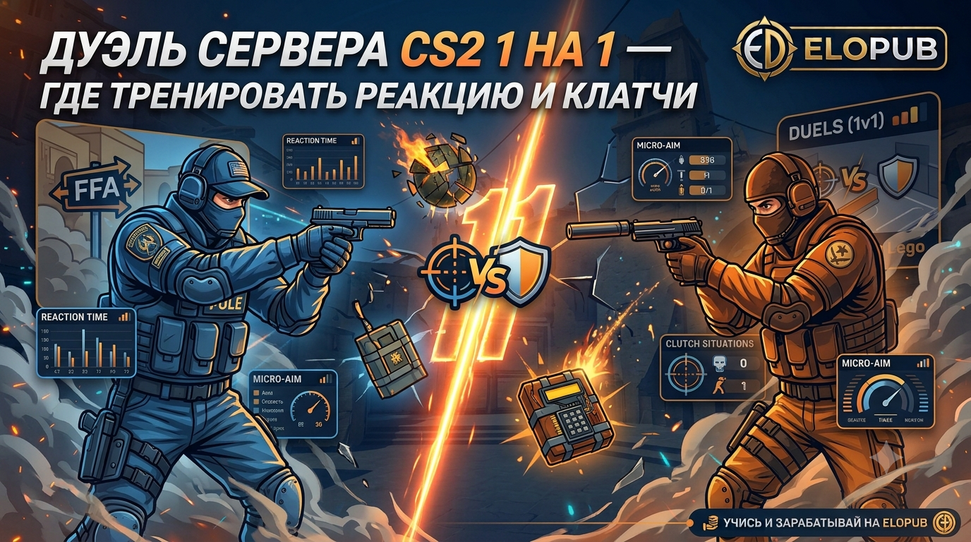 Дуэль сервера CS2 1 на 1 — где тренировать реакцию и клатчи