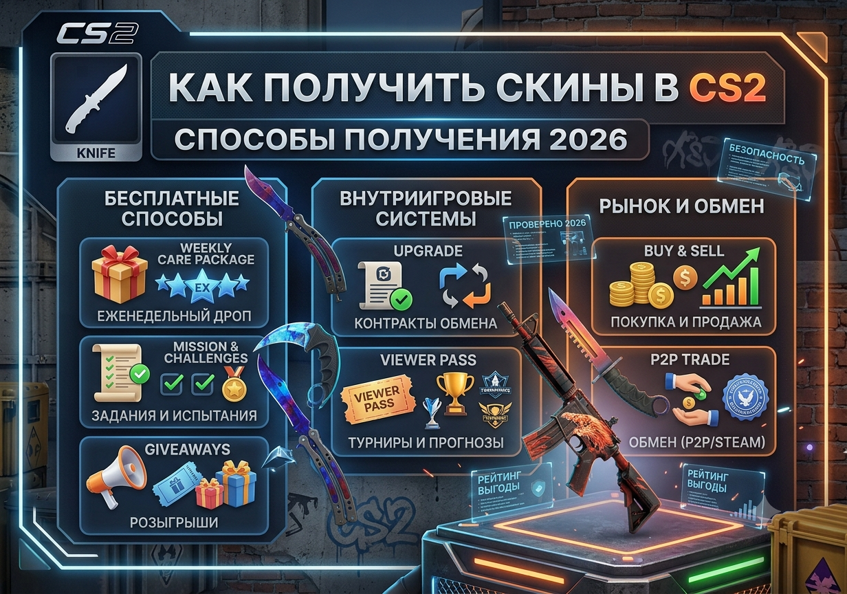 Как получить скины в CS2 в 2026 году —  бесплатный фарм на ELOPUB