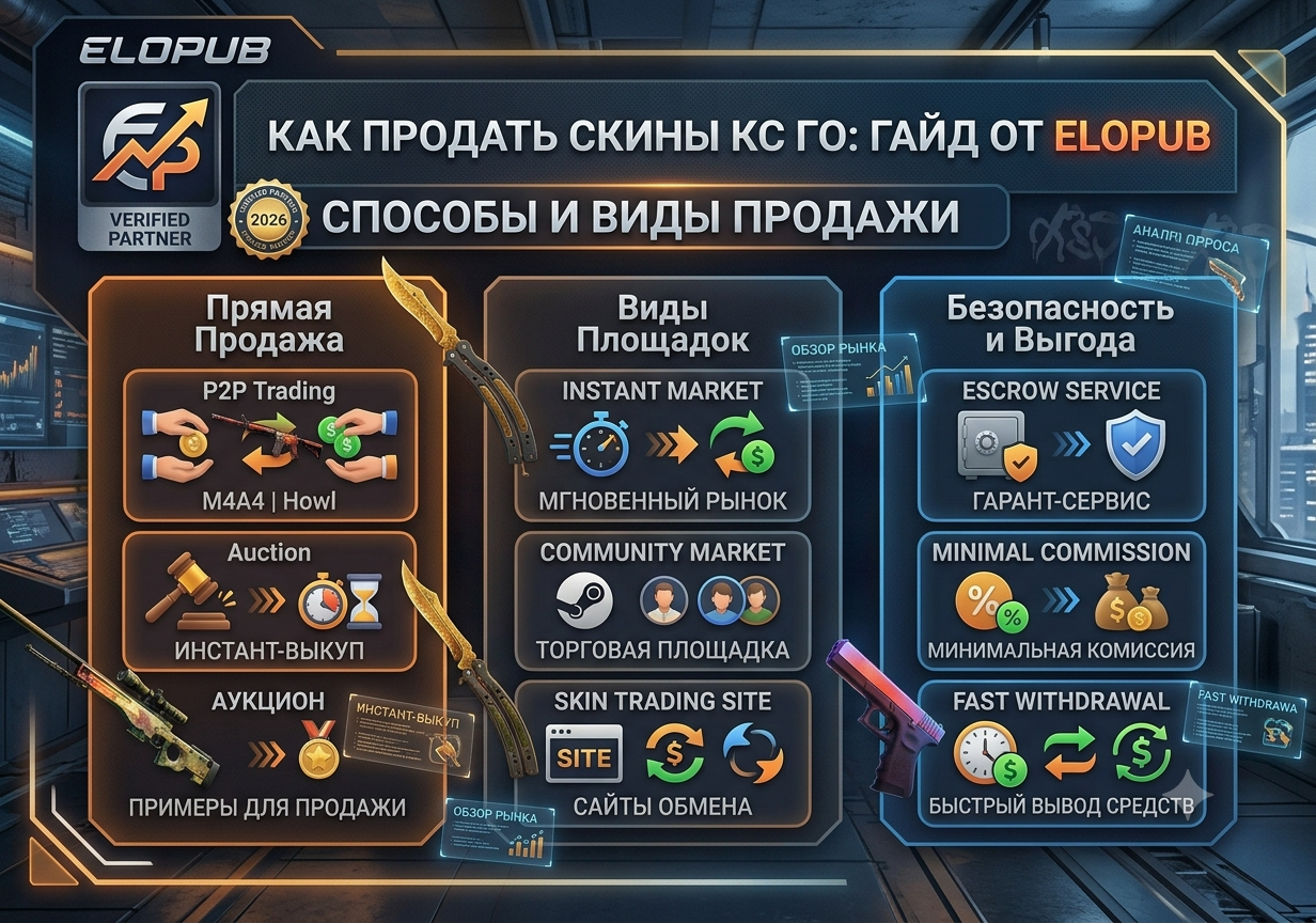Как получить скины в CS2 в 2026 году — все способы + заработок на ELOPUB