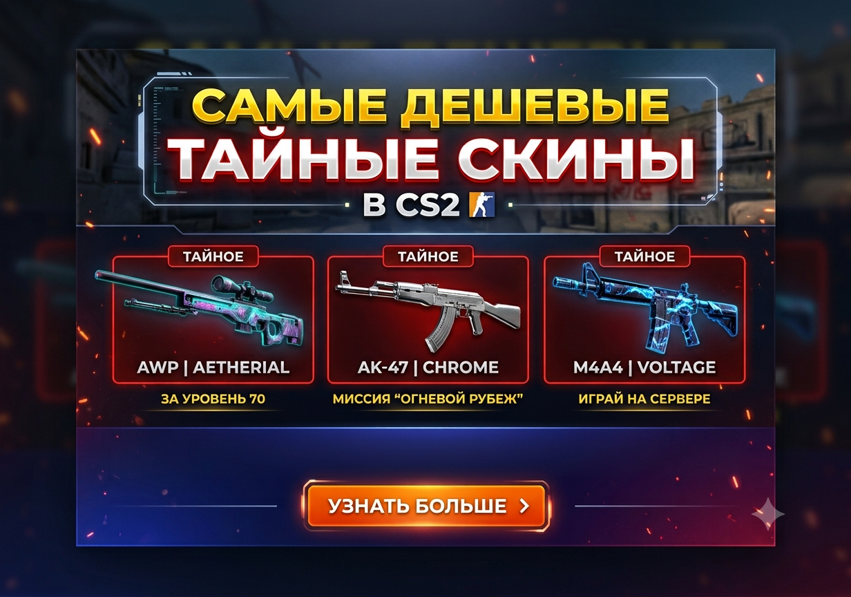 Красный — это не всегда дорого: гид по самым дешевым тайным скинам в CS2