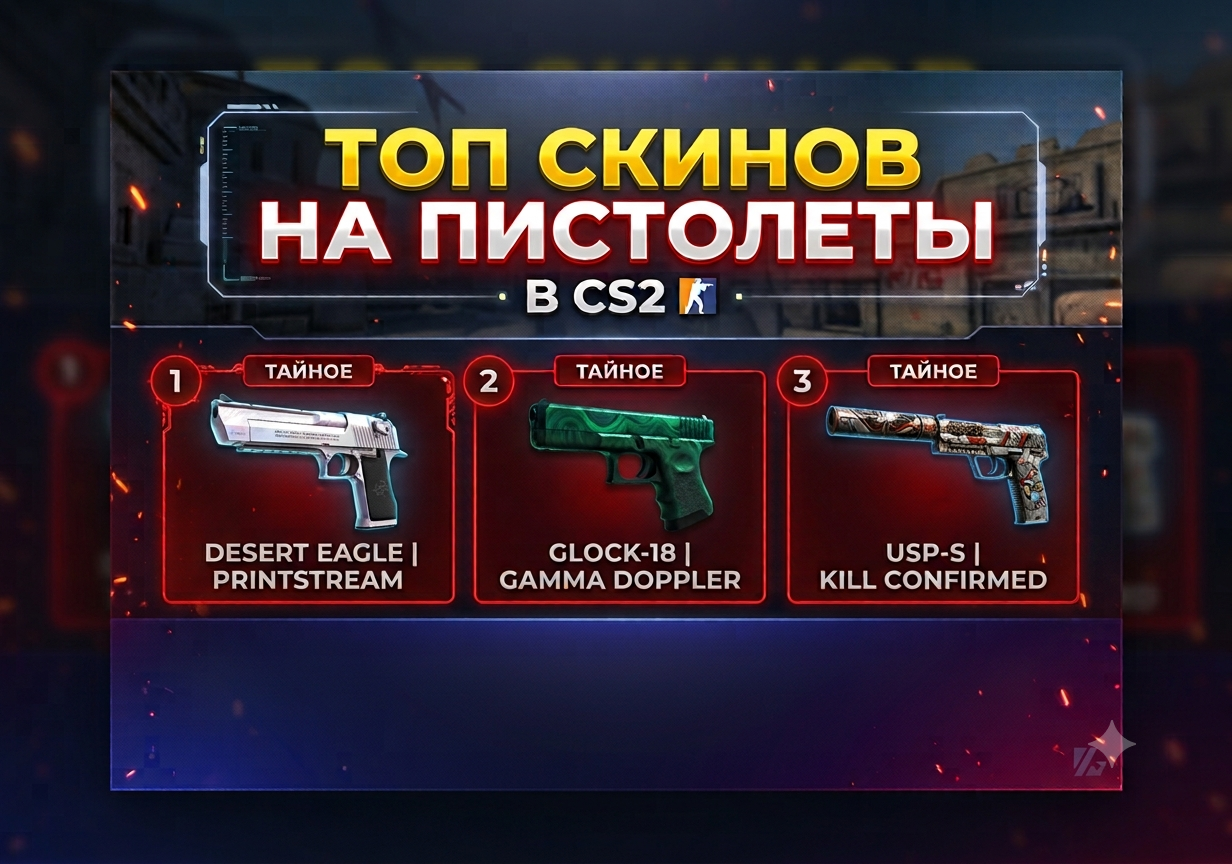 ТОП скинов на пистолеты в CS2: от бюджетных до легендарных